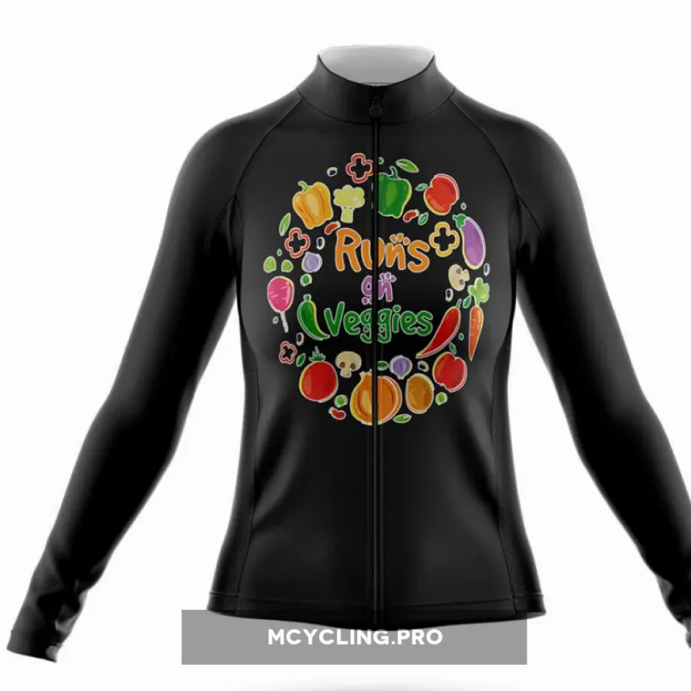 Runs On Veggies - Women's Long Sleeve Cycling Jersey