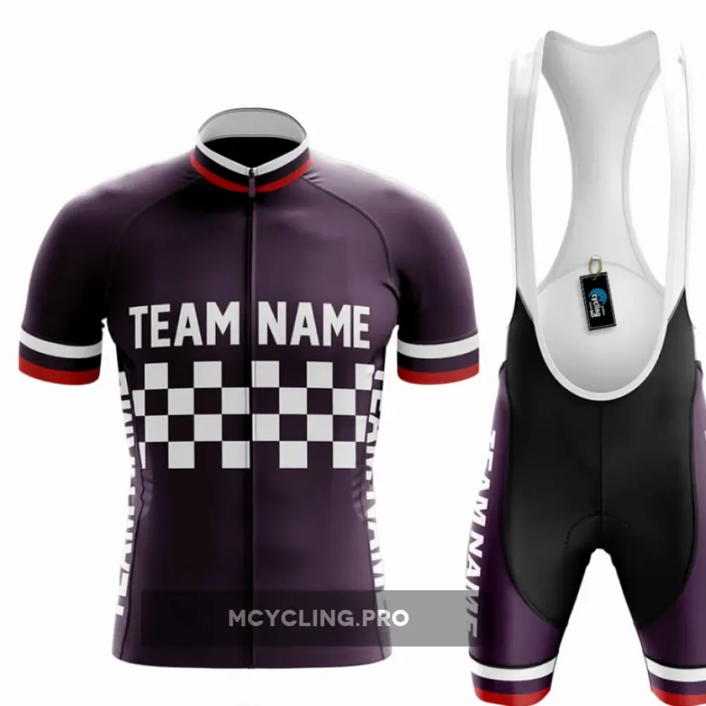 Custom Team Name M7 Dark Purple Cycling Kit Full Set