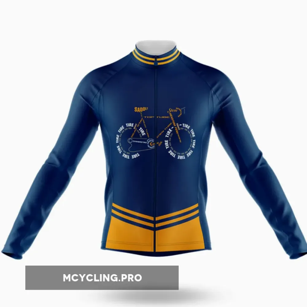 Bicycle Anatomy Long Sleeve Cycling Jersey