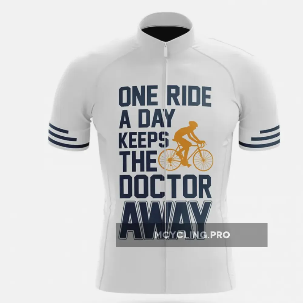 One Ride A Day - White Cycling Jersey