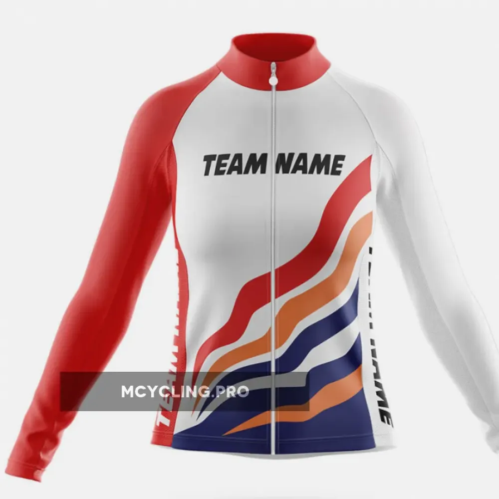 Custom Team Name M14 - Women's Long Sleeve Cycling Jersey