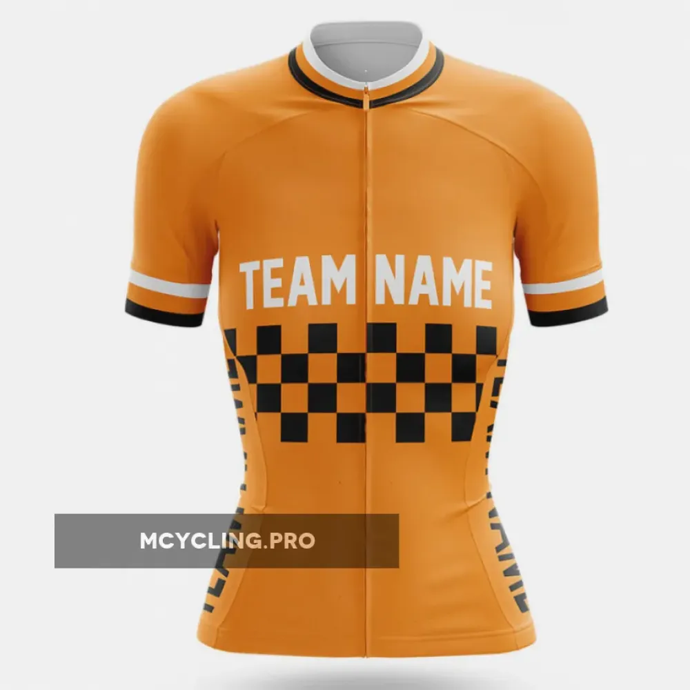 Custom Team Name M7 Orange - Women's Cycling Jersey