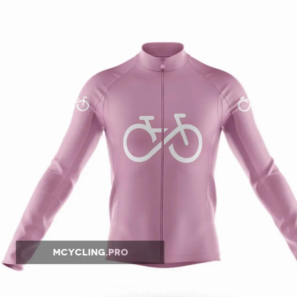 Bike Forever - Pink Long Sleeve Cycling Jersey