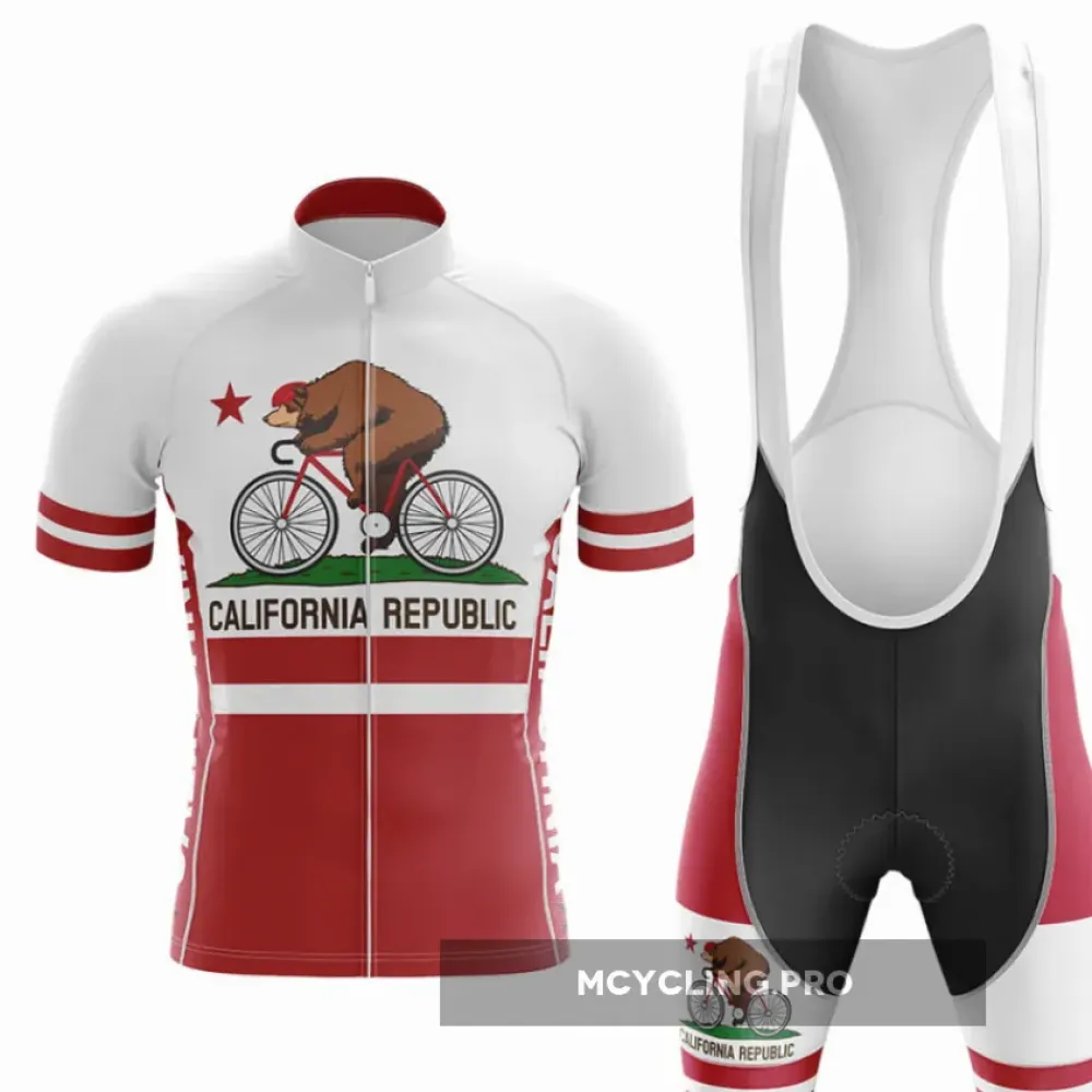 California Republic Red and White Cycling Kit Regatta