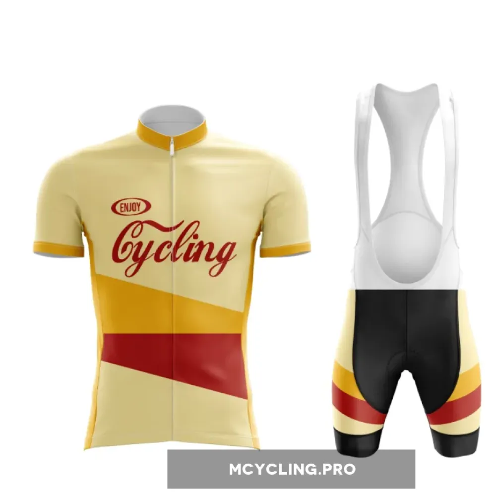 Enjoy Cycling Set  Vibrant Yellow and Red Bike Outfit