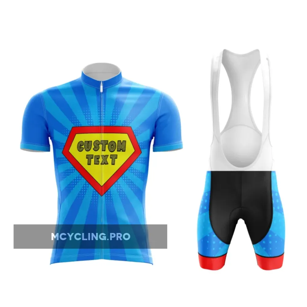 Superman Pop Art Custom Cycling Kit in Blue and Red