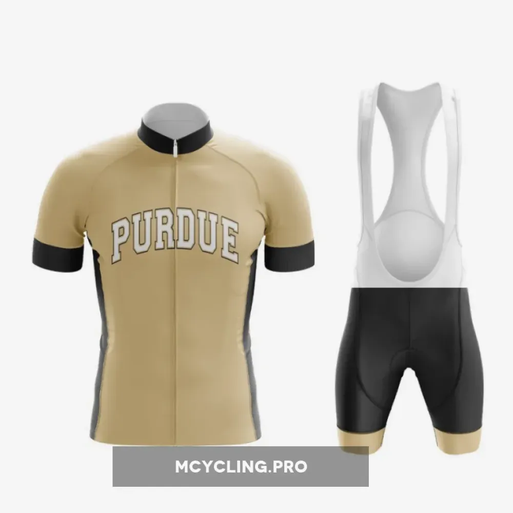Black and Gold Purdue Team Cycling Uniform