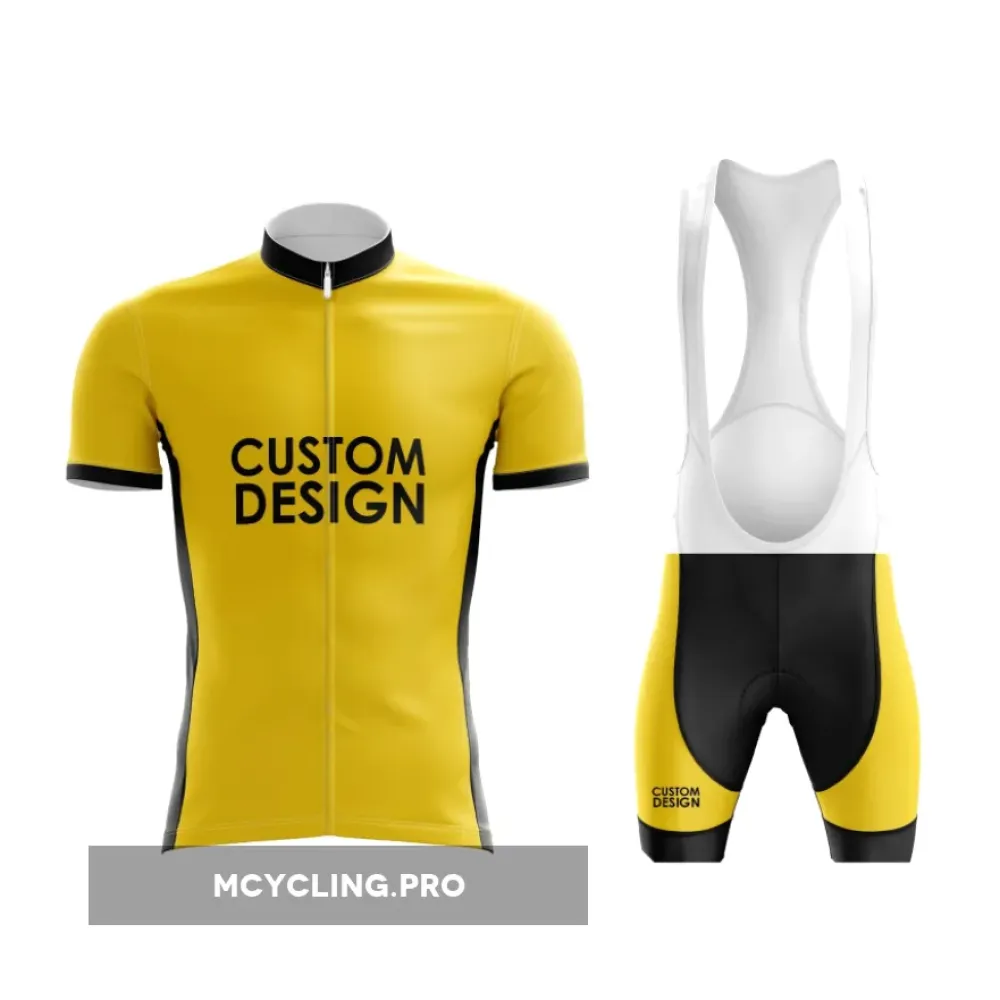 Yellow Cycling Kit with CUSTOM DESIGN Text