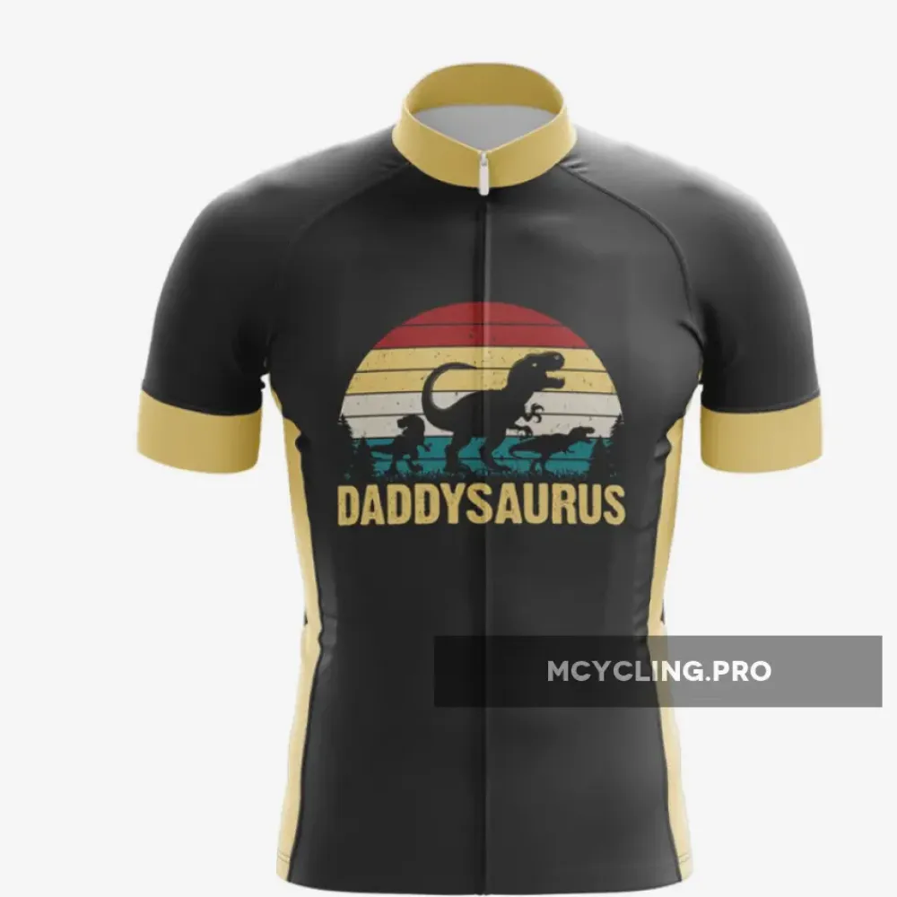Black and Gold Retro Daddysaurus Jersey