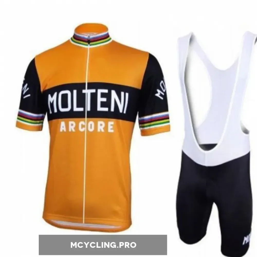 Molteni Orange Cycling Jersey & Shorts Men Set