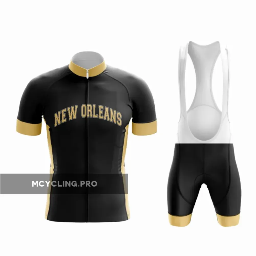New Orleans Classic Cycling Outfit  Black & Gold Trim