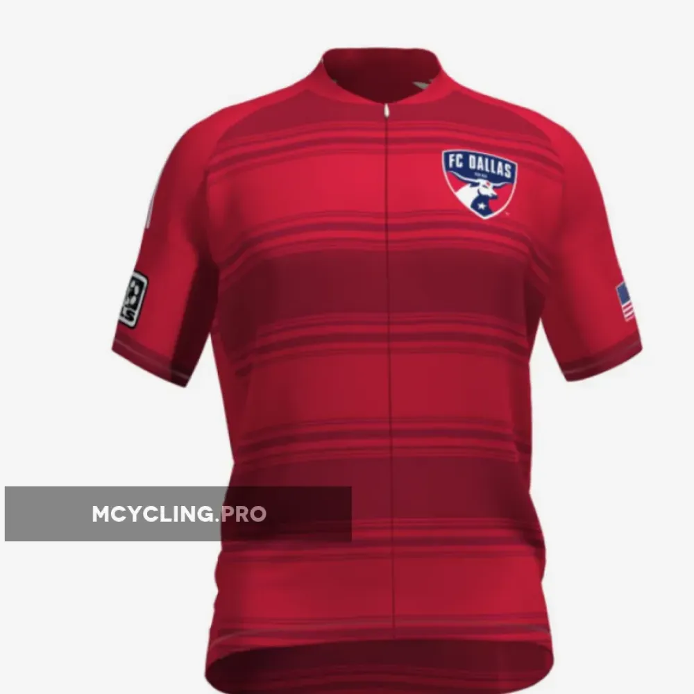 FC Dallas Cycling Jersey Red/Black/Striped