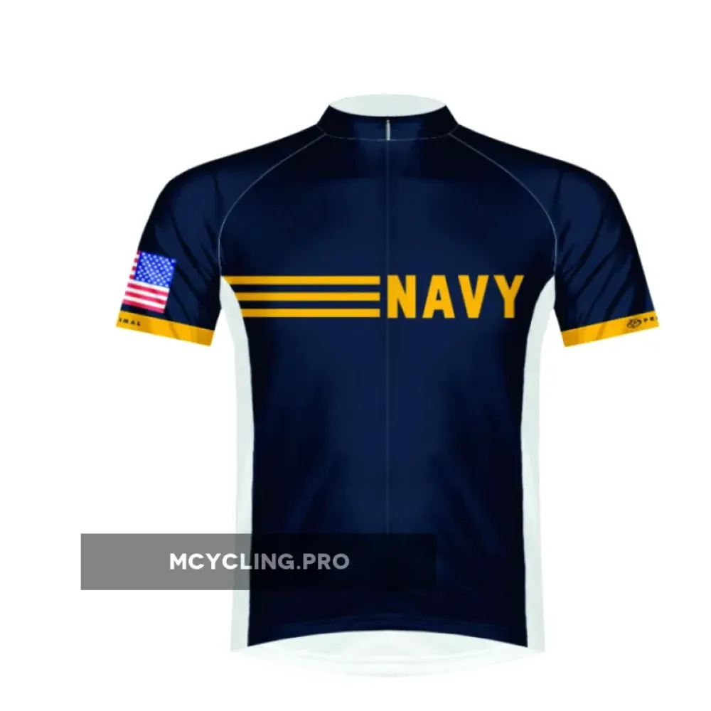 USN Navy Cycling Jersey Navy/Yellow/White