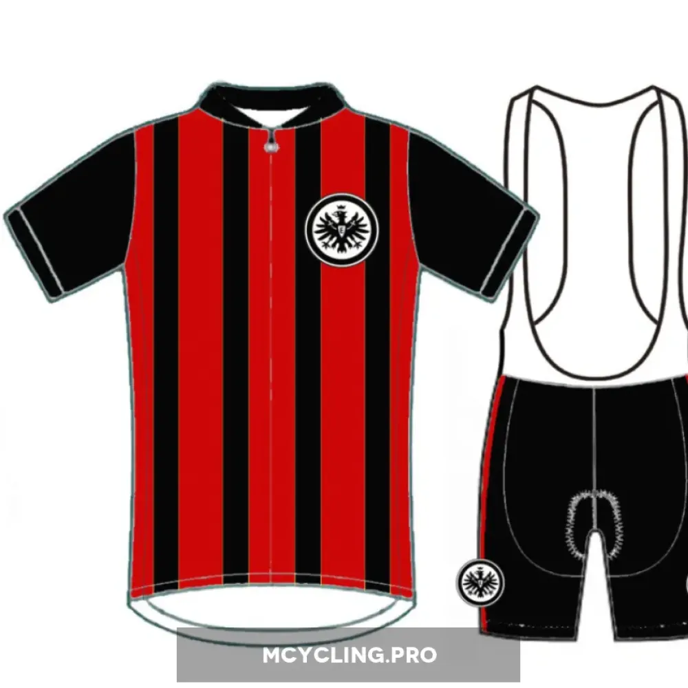 Eintracht Frankfurt Cycling Jersey and Bib Shorts Black/Red/White