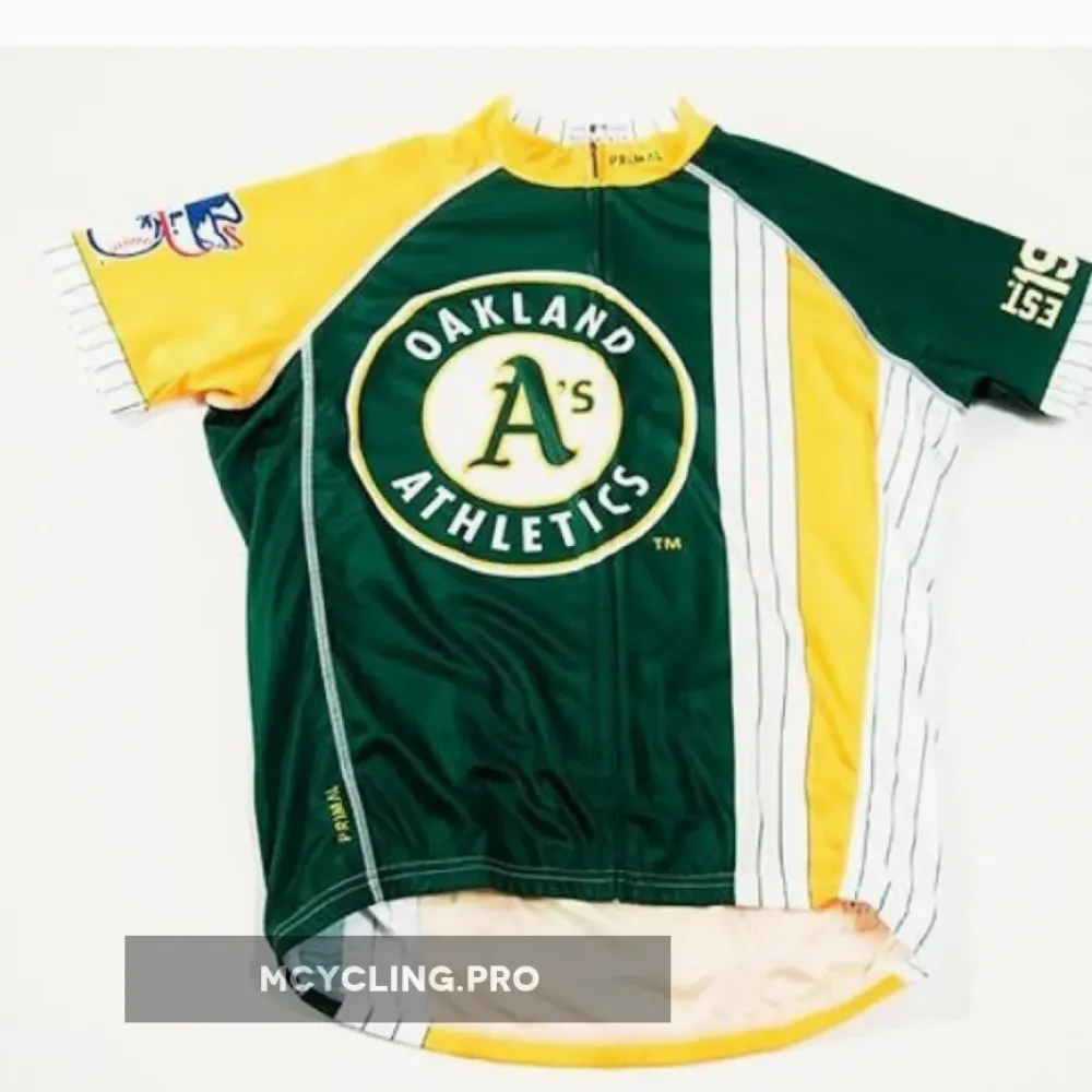 Oakland Athletics Cycling Jersey Green/Yellow/White