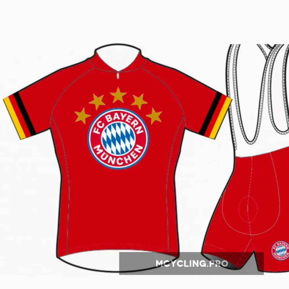 Bayern Munich Cycling Jersey Bib Shorts Red/Yellow/Black