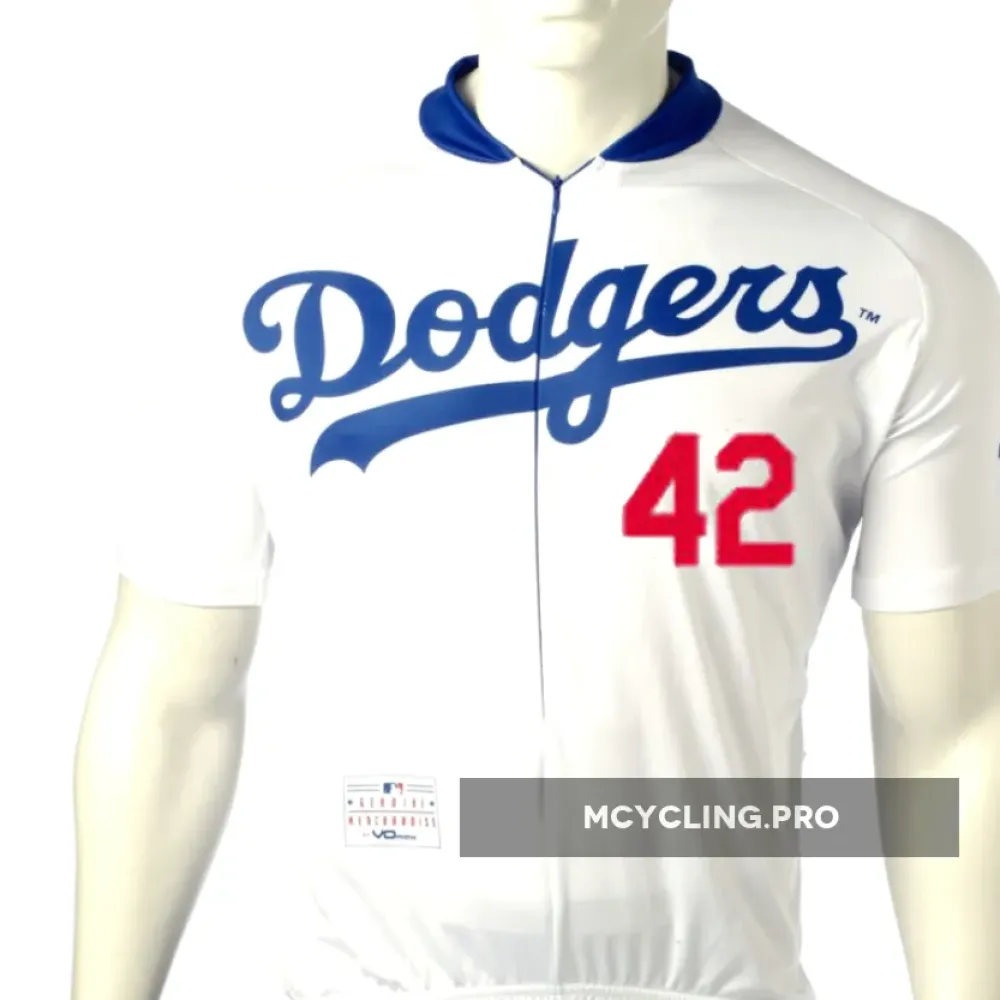 Los Angeles Dodgers Cycling Jersey Jackie Robinson 42 //