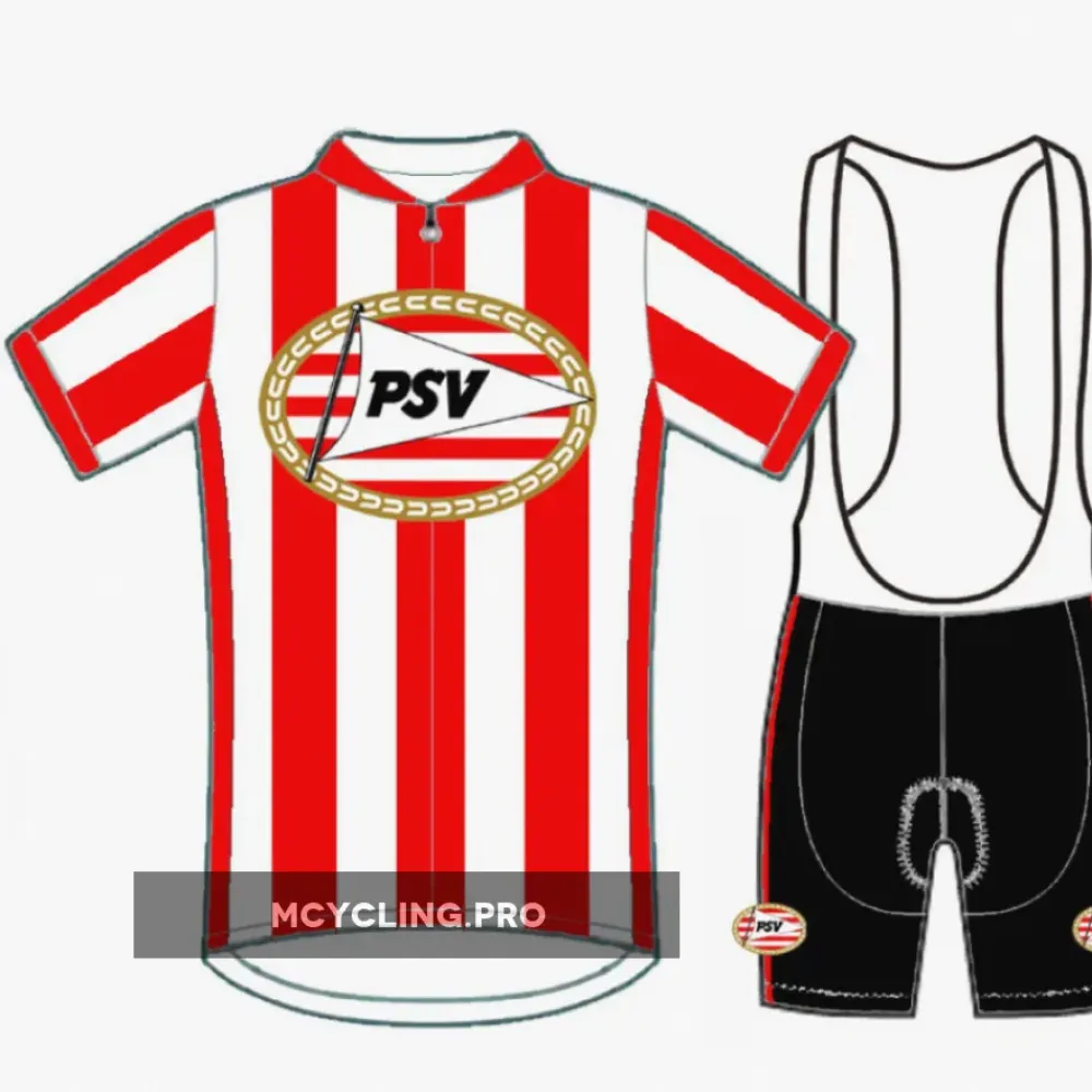 PSV Eindhoven Cycling Jersey and Bib Shorts Red/White/Black