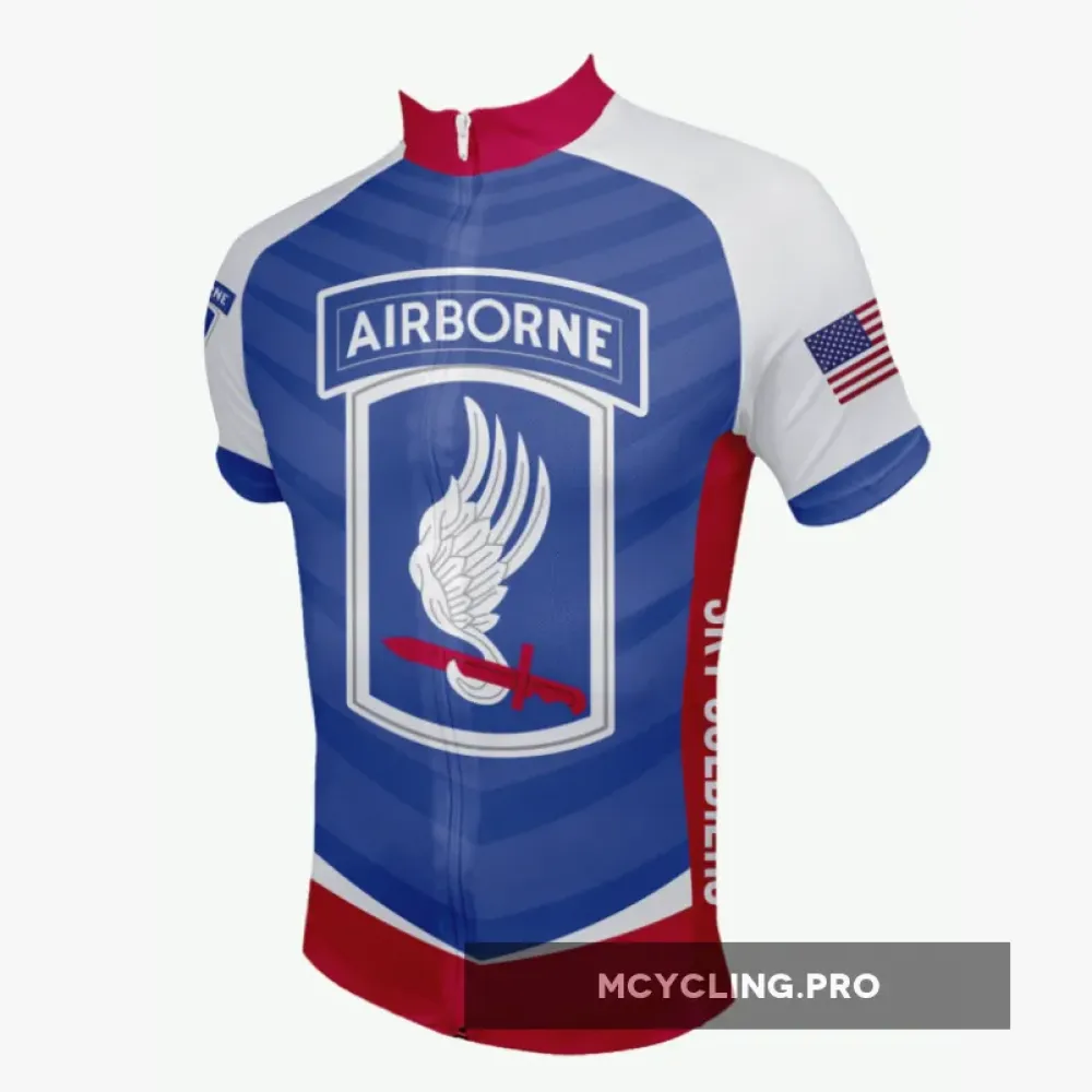 US Army 173rd Airborne Brigade Cycling Jersey Blue/Red/White