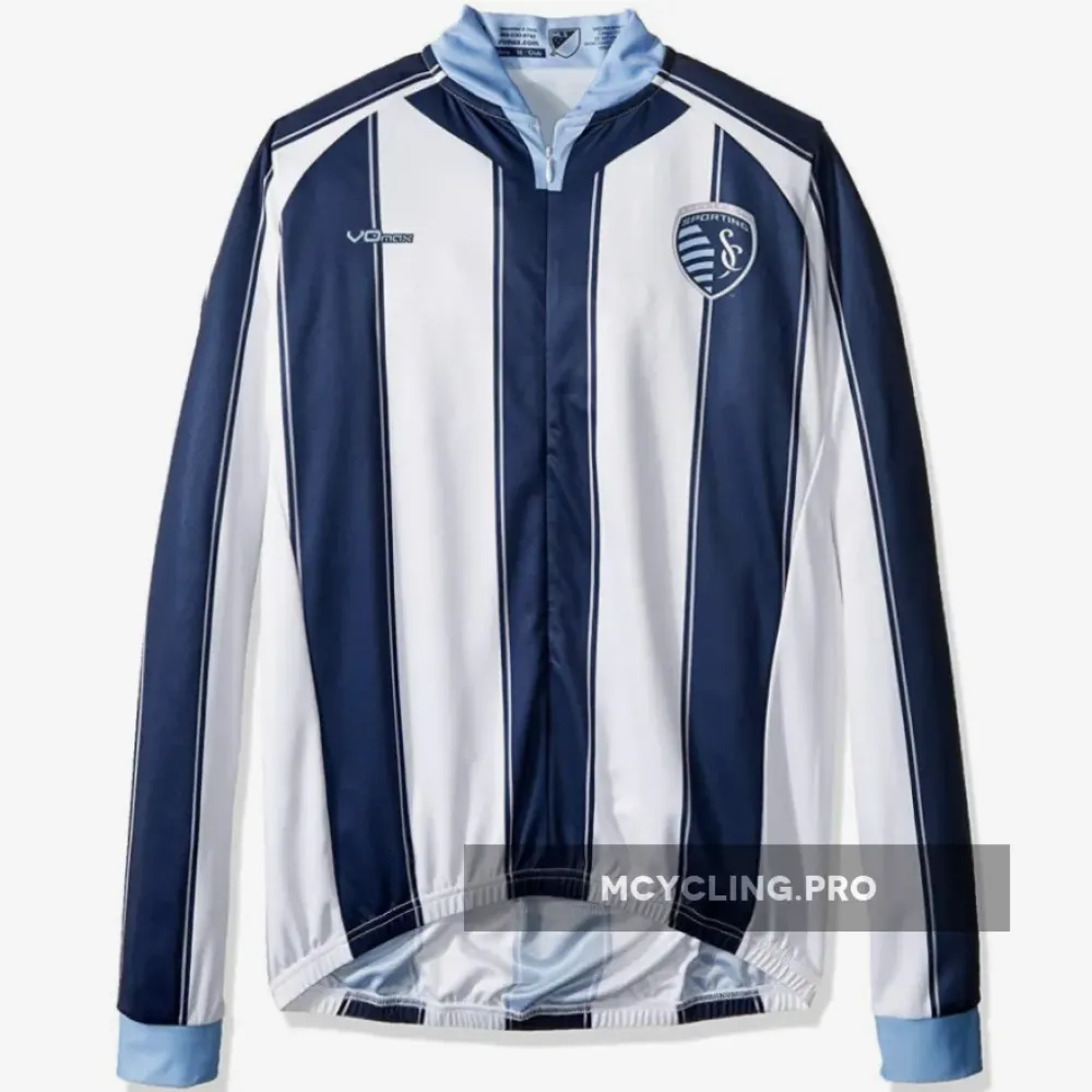 Sporting Kansas City Long Sleeve Cycling Jersey White/Dark Blue/Grey