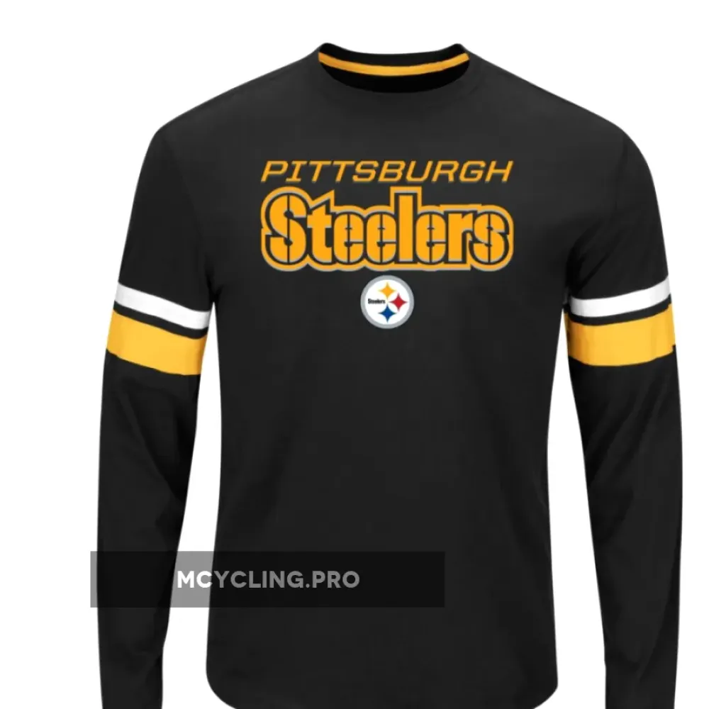 Pittsburgh Steelers Mountain Long Sleeve Cycling Jersey Black/Yellow/Gold