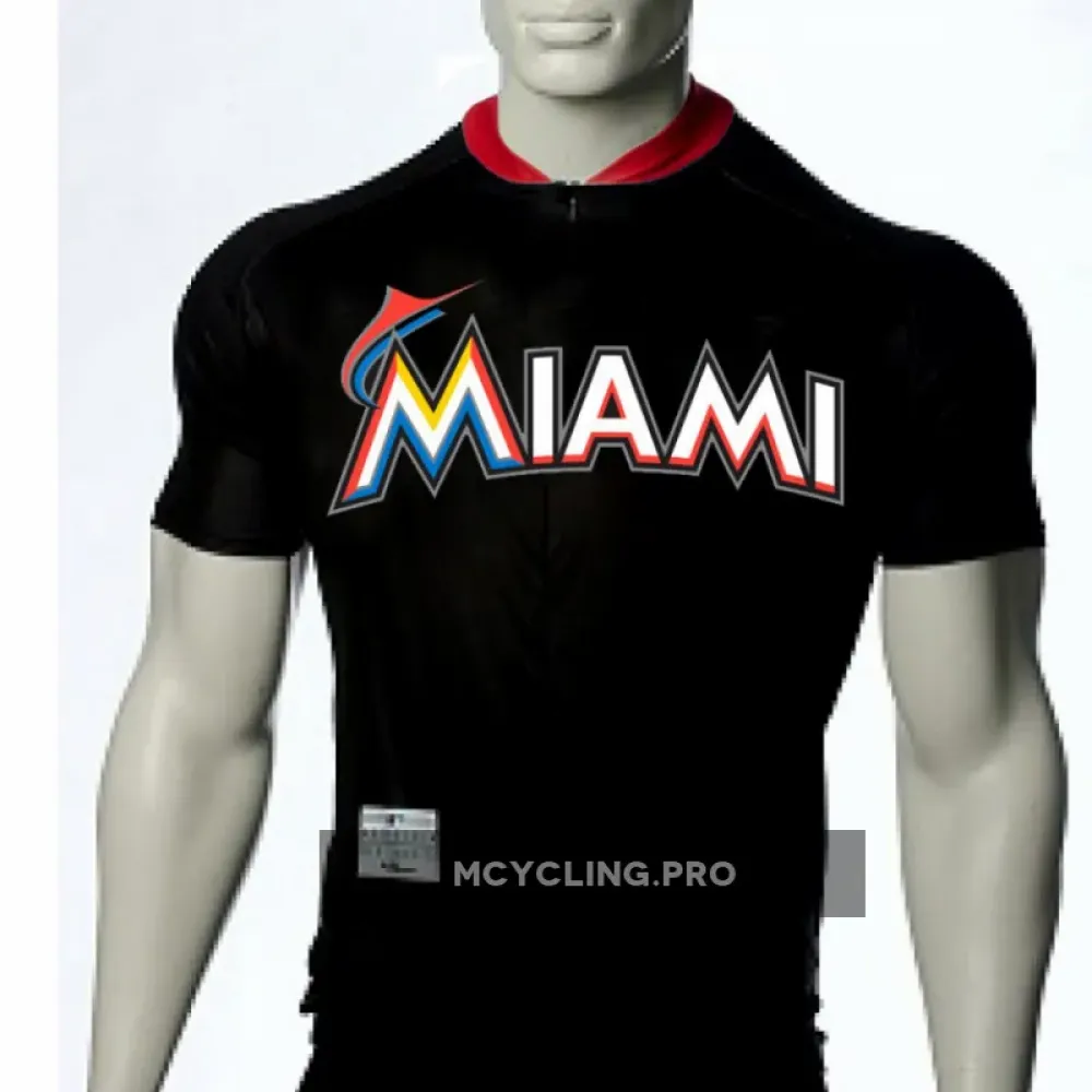 MLB Miami Marlins Cycling Jerseys Black/Red/White