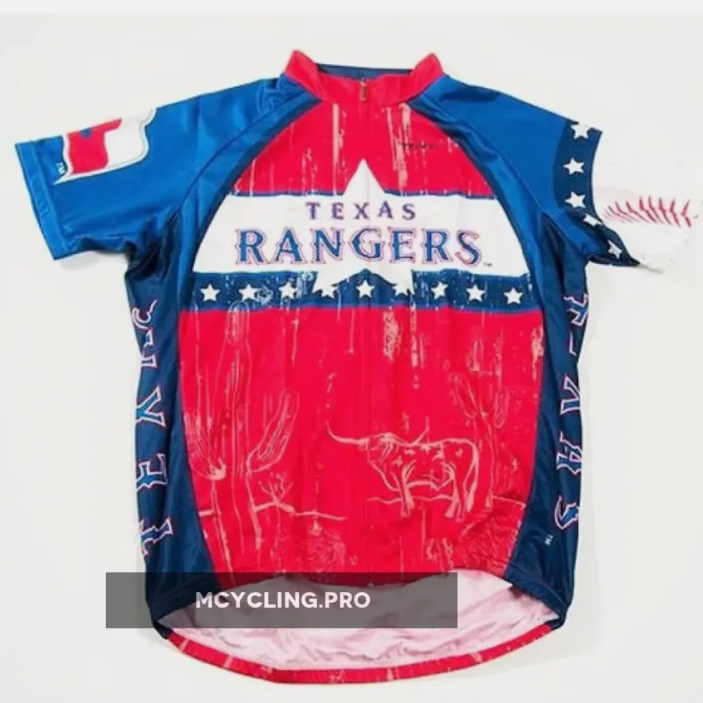 Texas Rangers Cycling Jersey Red/Blue/White