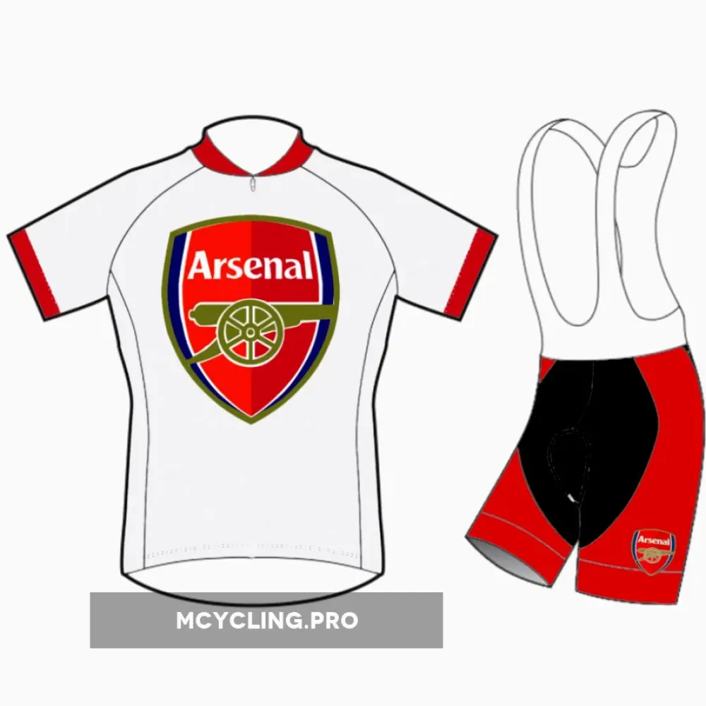 Arsenal FC Cycling Jersey Short Sleeve White/Red/Black