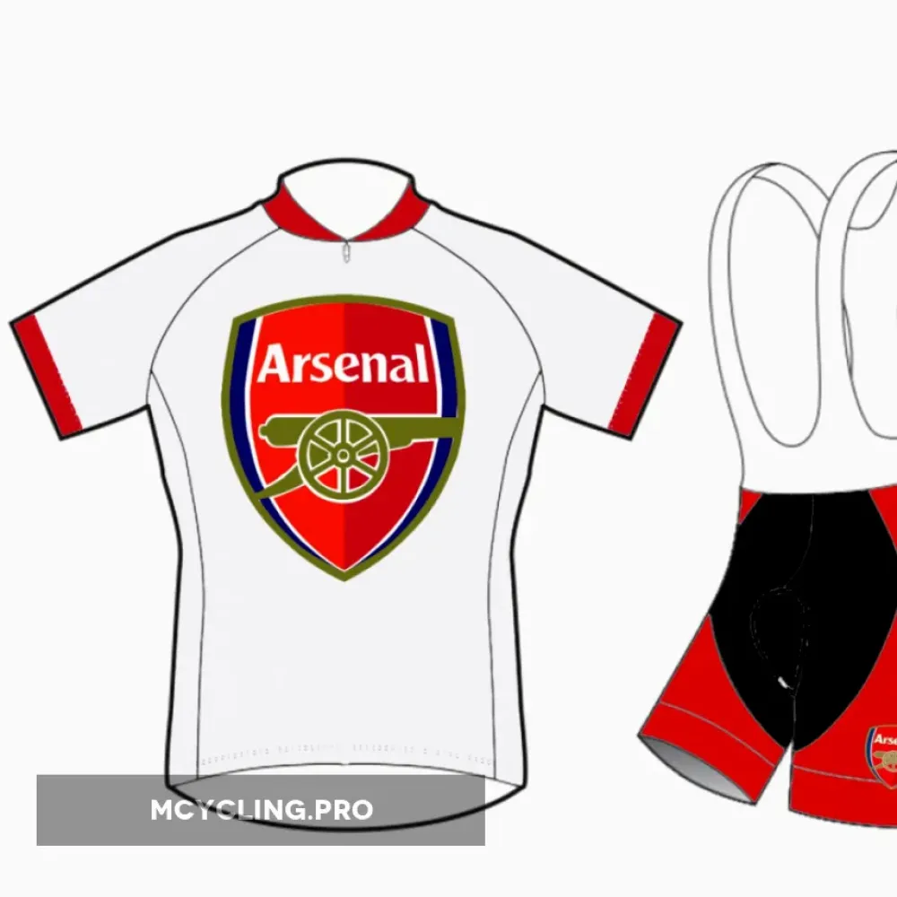 Arsenal FC Cycling Jersey Short Sleeve White/Red/Black