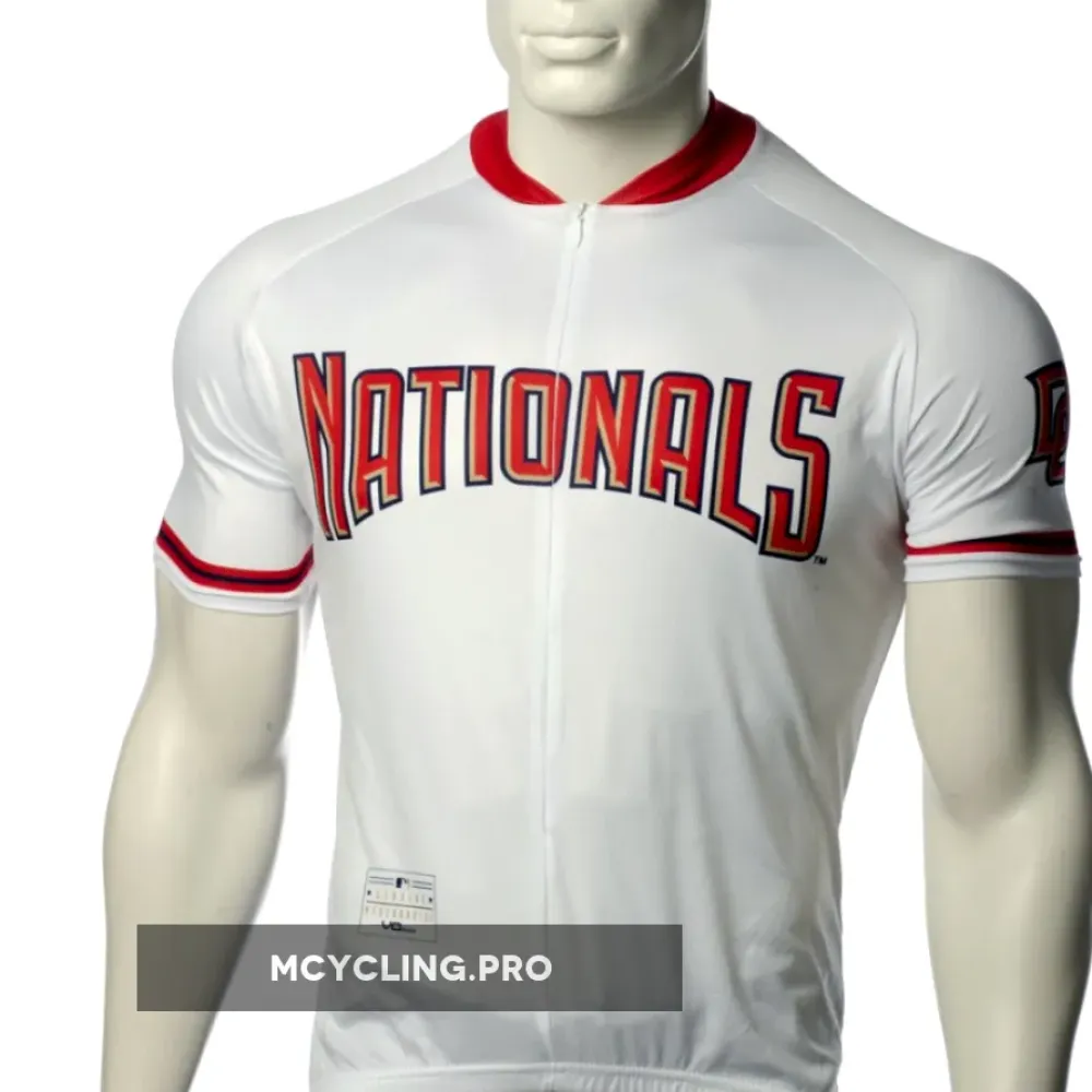 Washington Nationals Cycling Jersey White/Red/Black