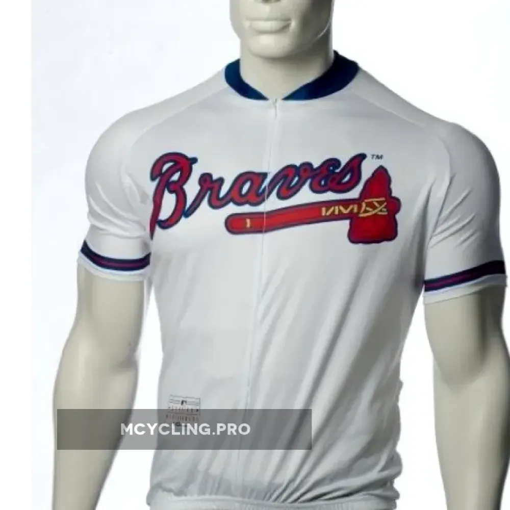 Atlanta Braves Cycling Jersey White/Red/Navy