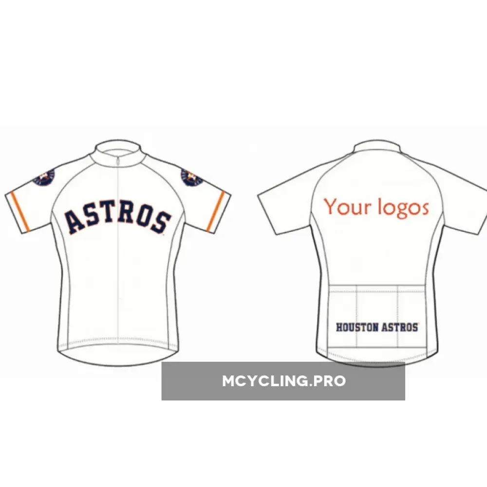 Houston Astros Custom Cycling Jersey White/Orange/Navy