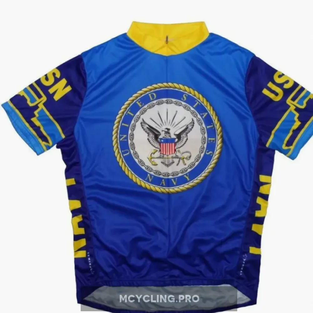 USN Navy Cycling Jersey Blue/Yellow/Gold