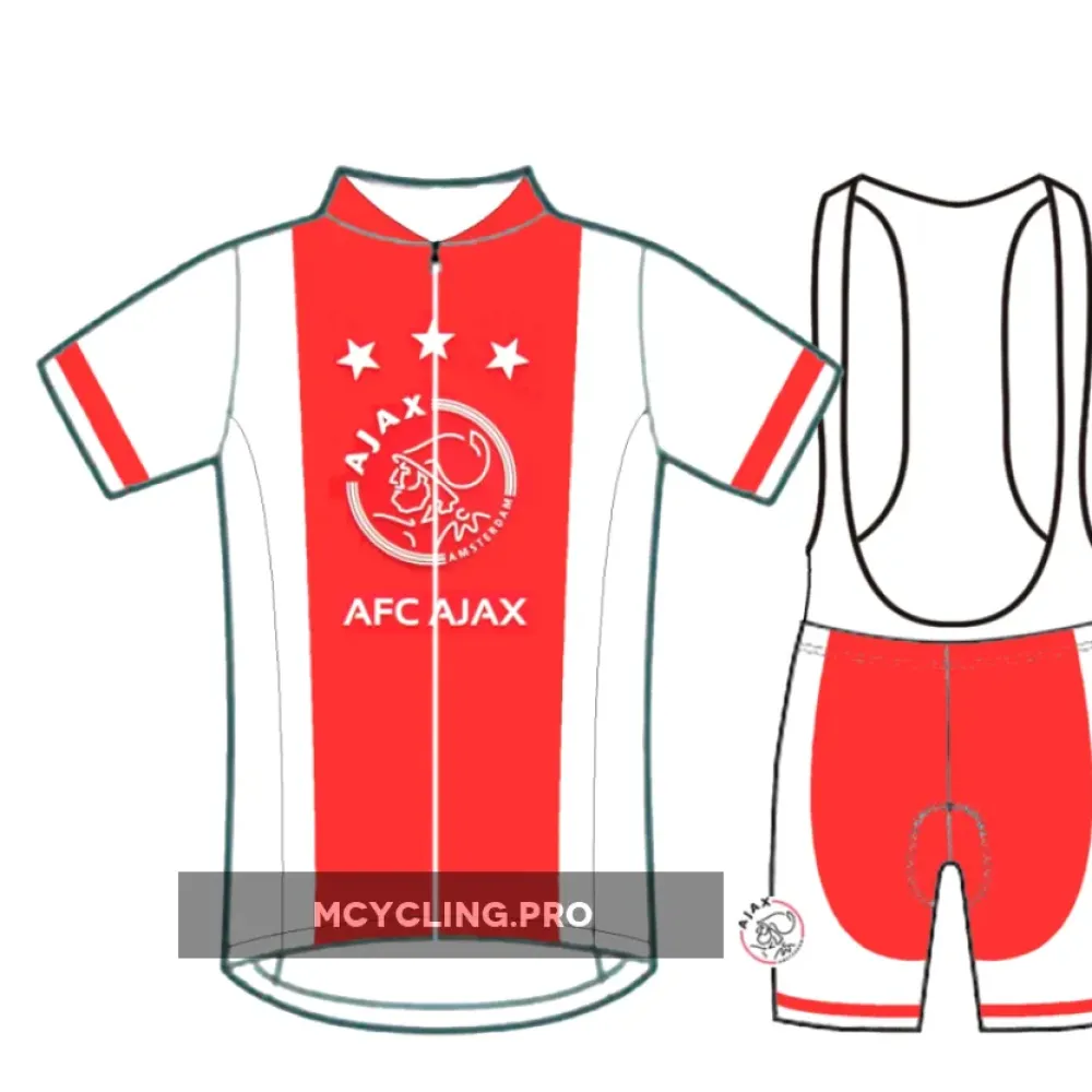 AFC Ajax Amsterdam Cycling Jersey and Bib Shorts Red/White/Black