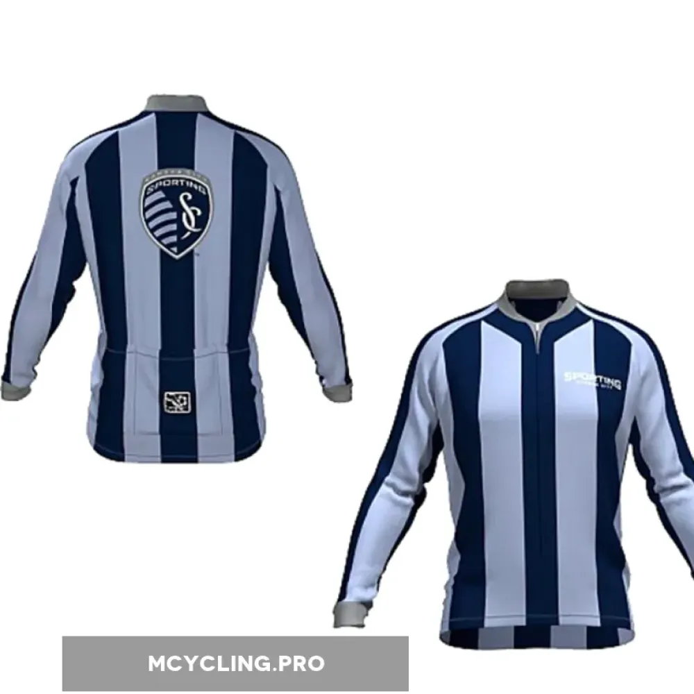 Sporting Kansas City Long Sleeve Cycling Jersey Navy/White/Grey
