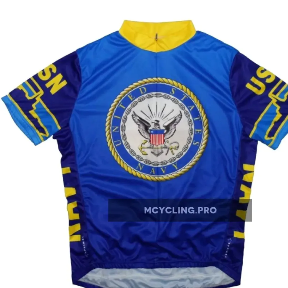 USN Navy Cycling Jersey Blue/Yellow/Gold
