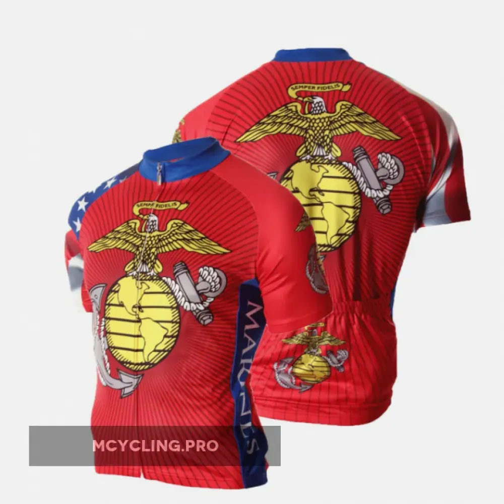 USMC Cycling Jersey Military Red/Blue/Yellow