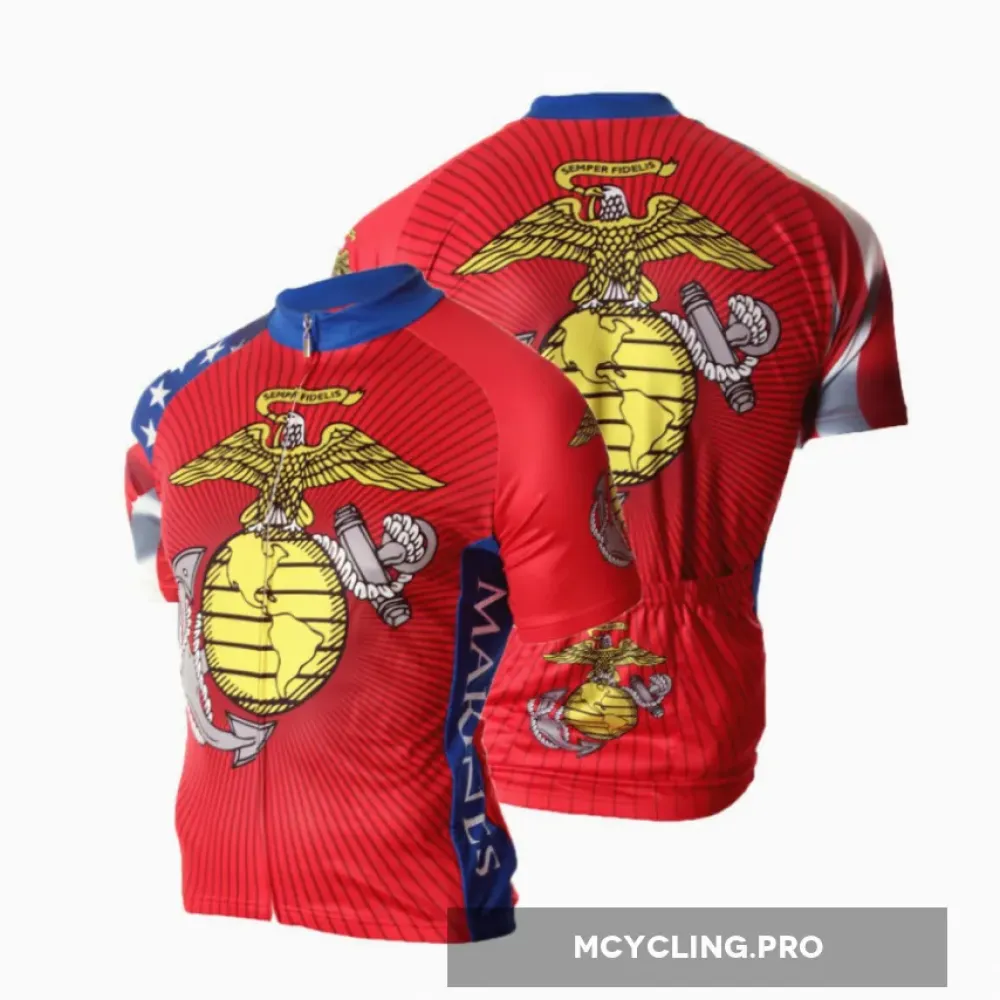 USMC Cycling Jersey Military Red/Blue/Yellow