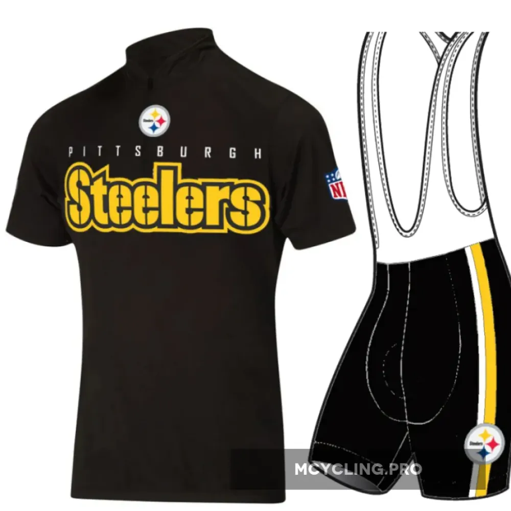 Pittsburgh Steelers Cycling Jersey Black/Yellow/White