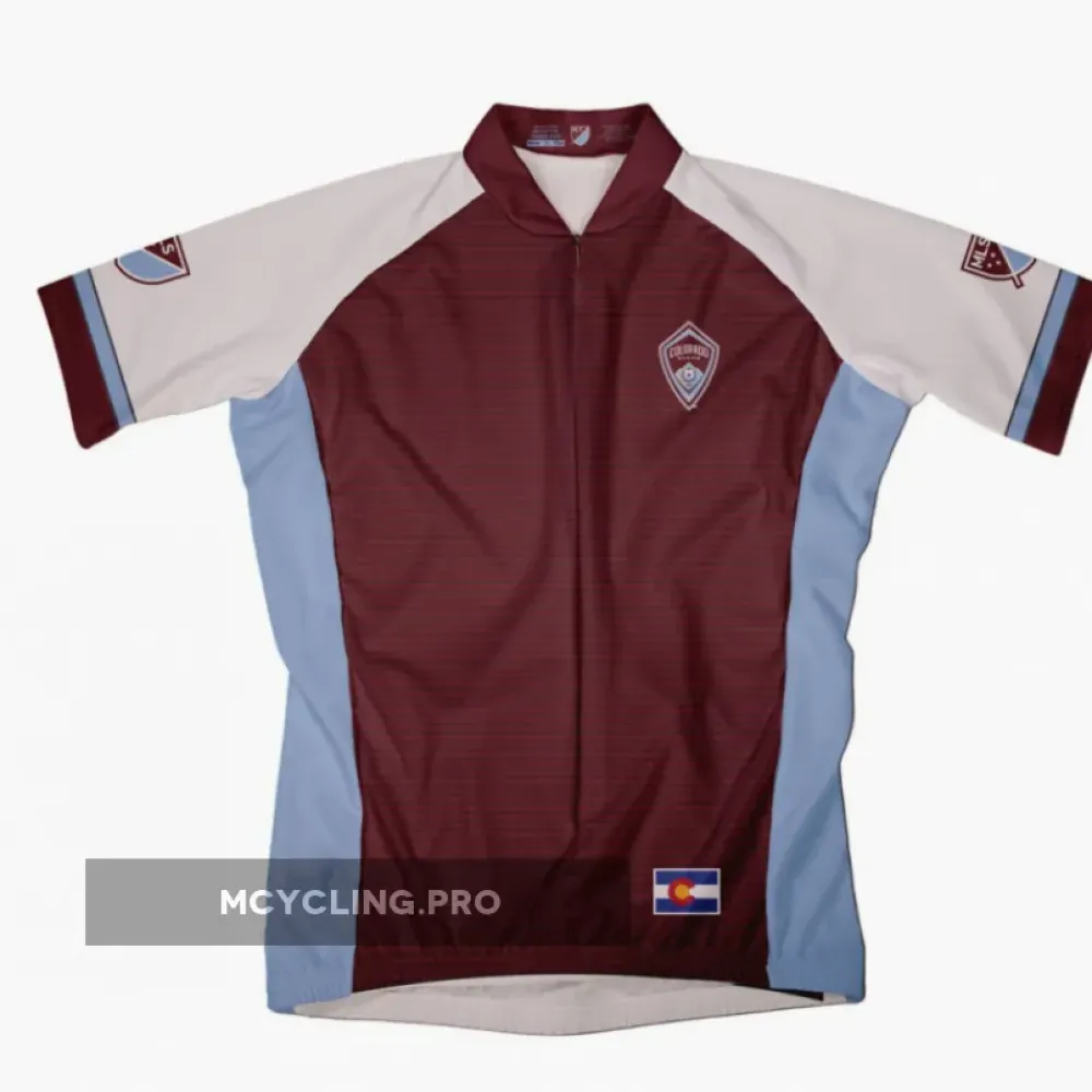 Colorado Rapids Cycling Jersey Breathable Maroon/Light Blue/White