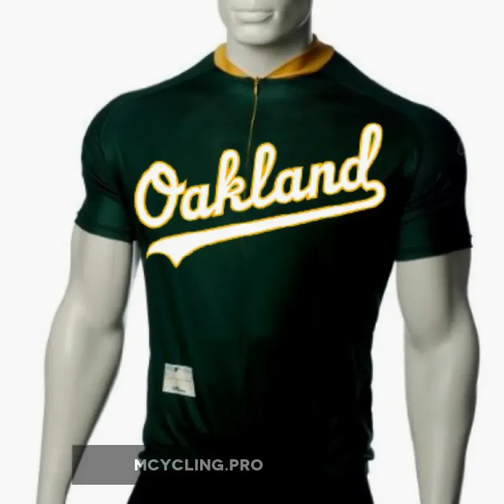 Oakland Athletics Cycling Jerseys New Logos Black/Yellow/Green