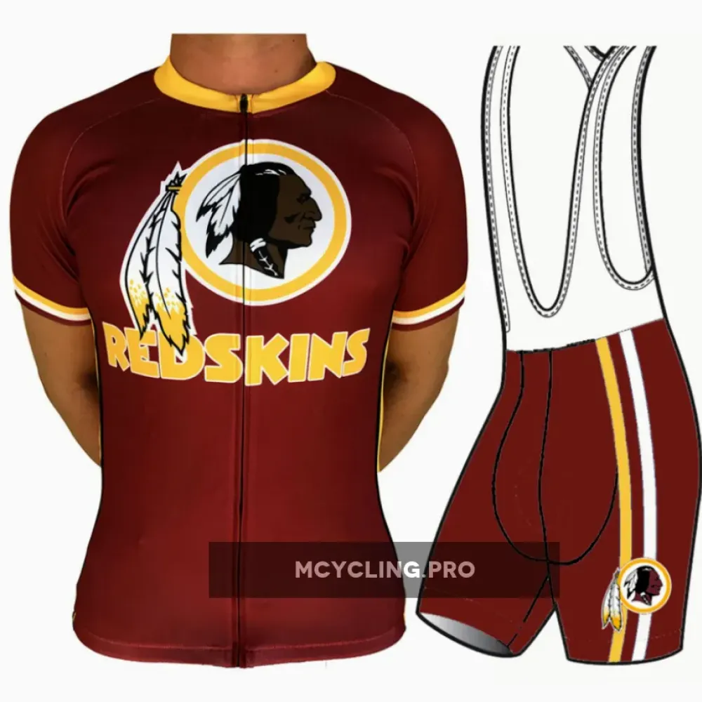 Washington Redskins Cycling Jersey Short Sleeve Maroon/Gold/White