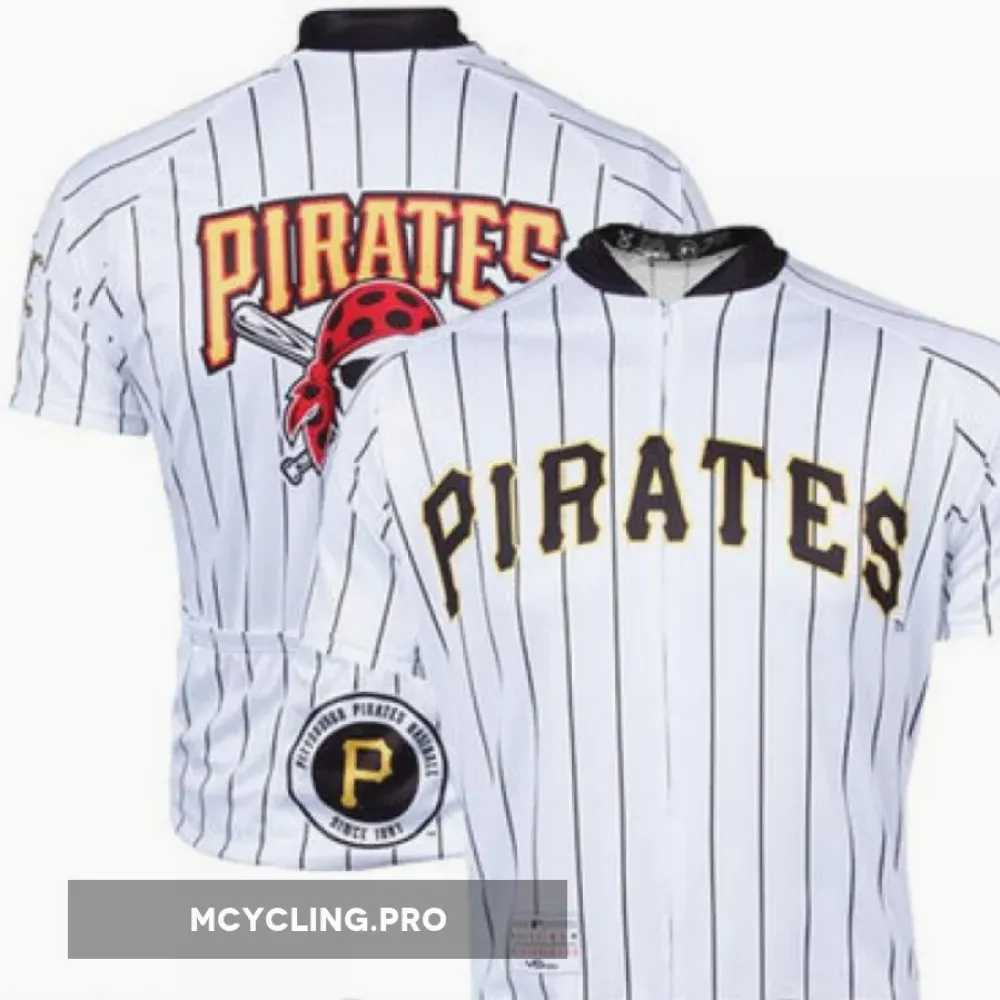 Pittsburgh Pirates Cycling Jersey White/Black/Gold