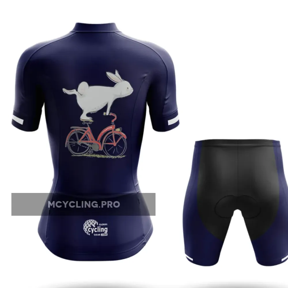 Bunny On Bike - Women's Long Sleeve Cycling Jersey