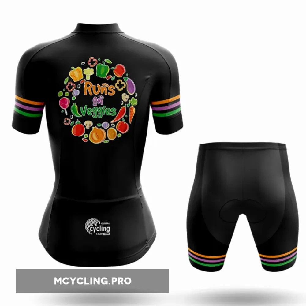 Runs On Veggies - Women's Long Sleeve Cycling Jersey