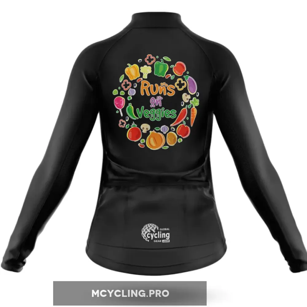 Runs On Veggies - Women's Long Sleeve Cycling Jersey