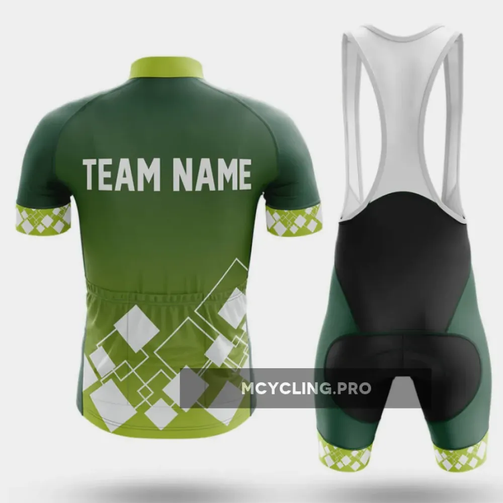 Custom Team Name V19 Green Cycling Jersey