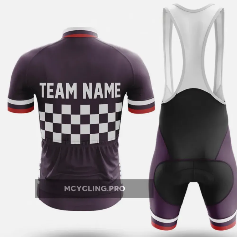 Custom Team Name M7 Dark Purple Cycling Kit Full Set
