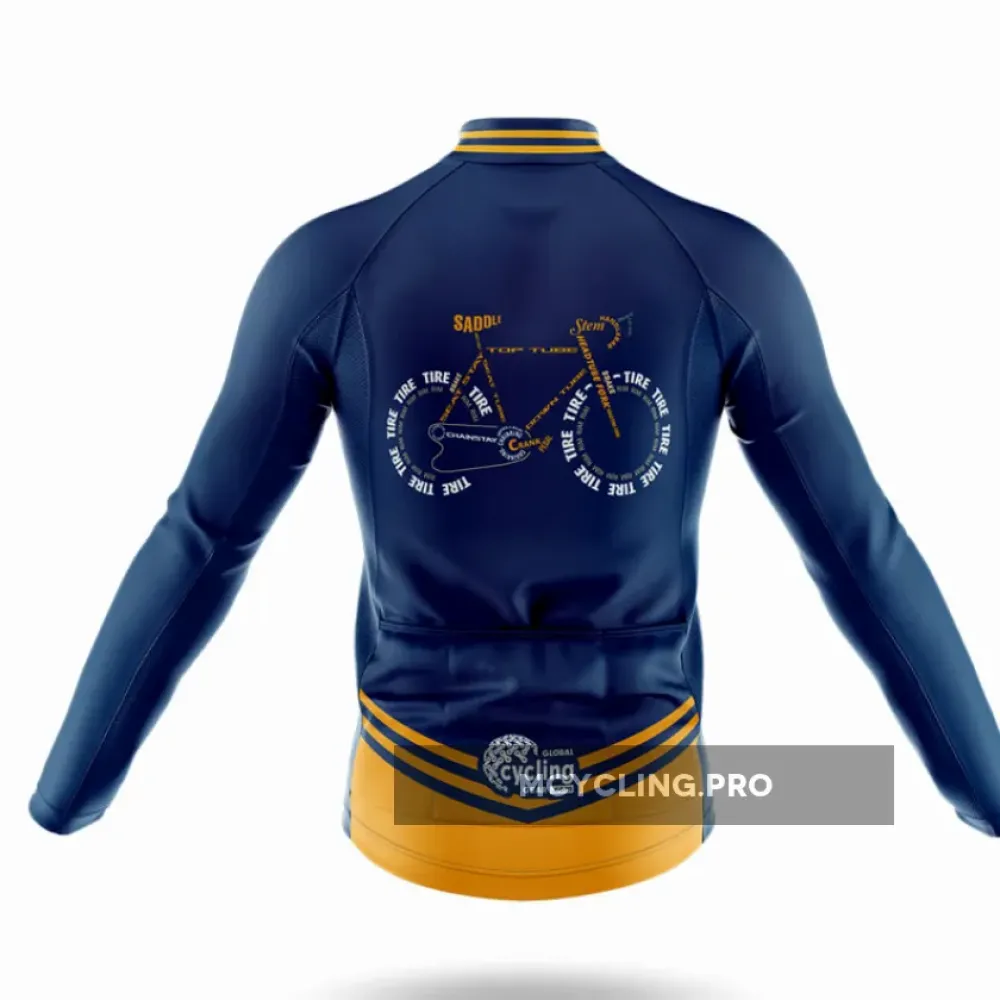 Bicycle Anatomy Long Sleeve Cycling Jersey