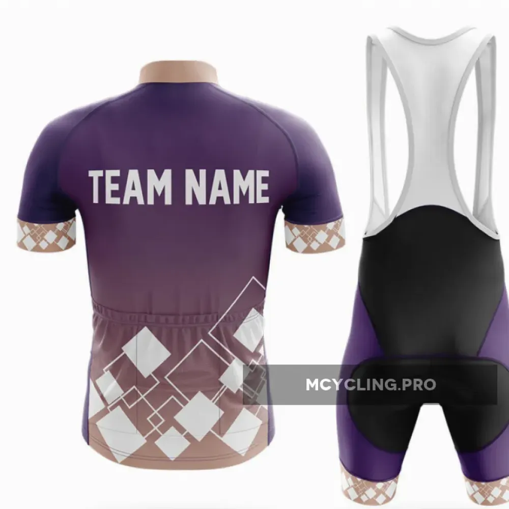Custom Team Name V19 Violet Cycling Jersey
